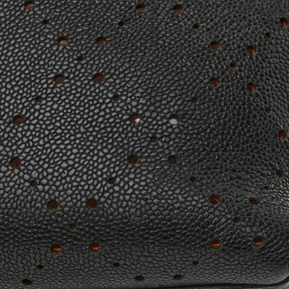Chanel Caviar Perforated Drawstring CC Bag Black Orange 13 of 16