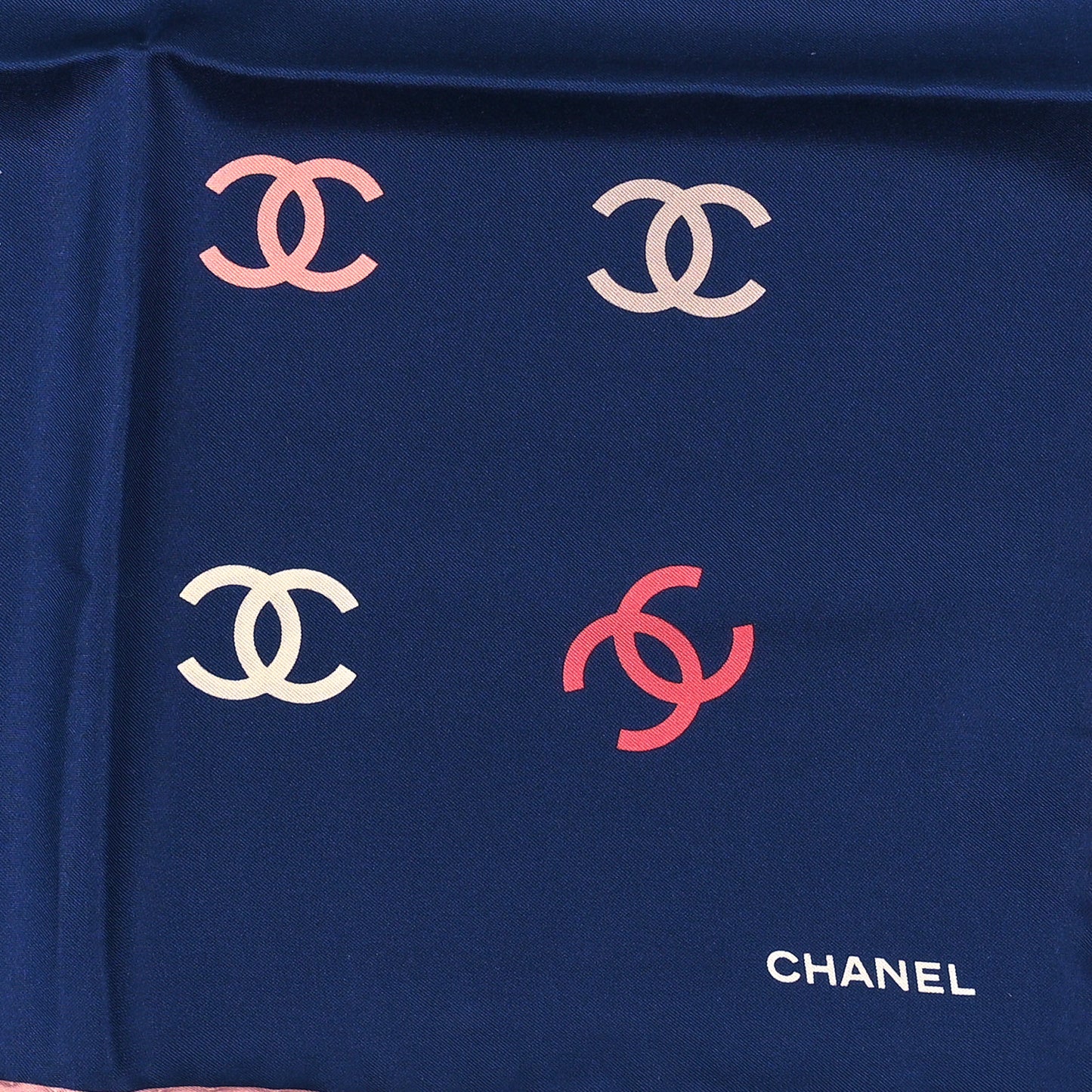 Silk CC Square Scarf Blue