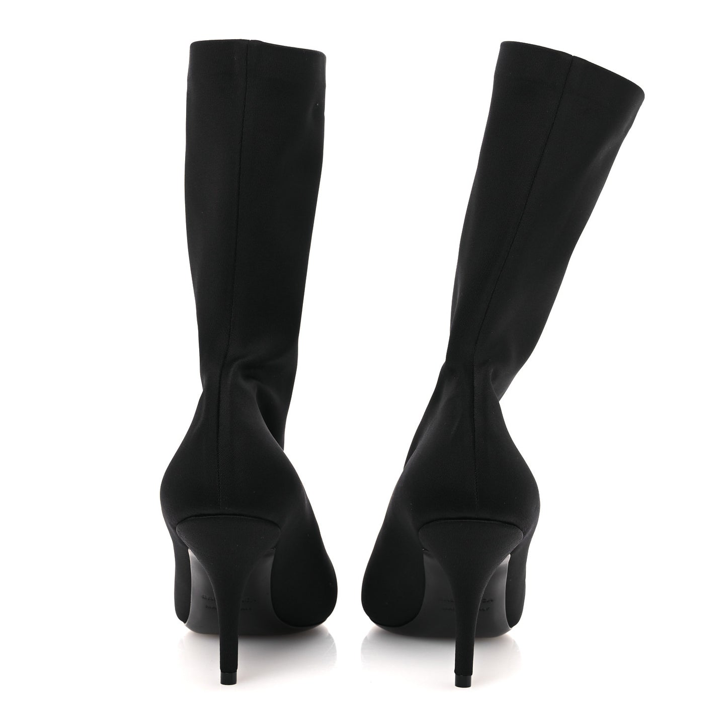 Jersey Crepe Extreme Pointed Toe Knife Booties 36 Black