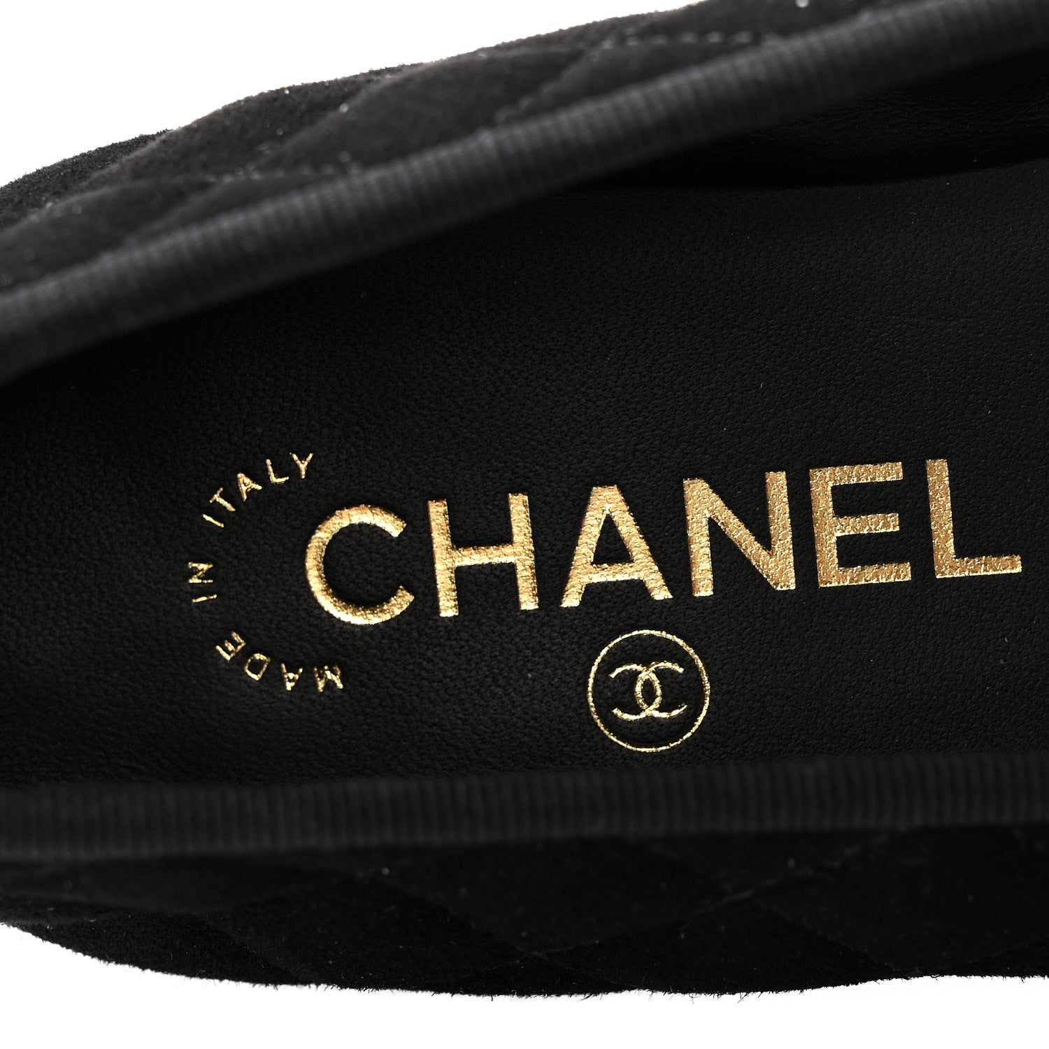 Chanel Suede Quilted Cap Toe CC Ballerina Flats 39.5 Black 7 of 11