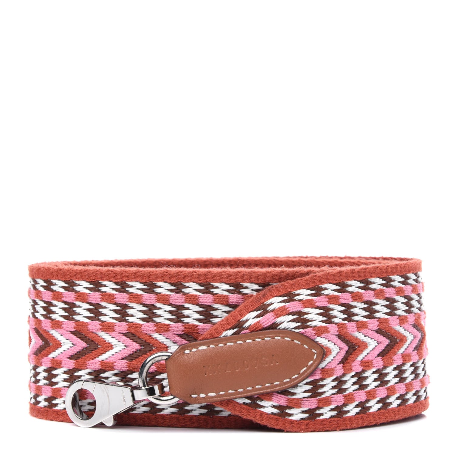 Hermes Toile Swift 50mm Sangle Allegro Shoulder Strap Rose Confetti White Gold 4 of 9