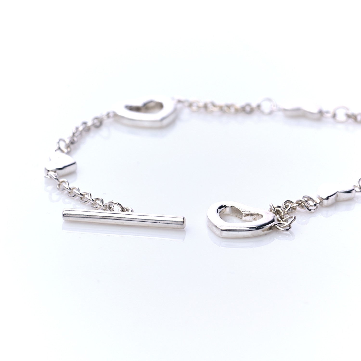 Tiffany Sterling Silver Elsa Peretti Open Heart Toggle Bracelet 5 of 7