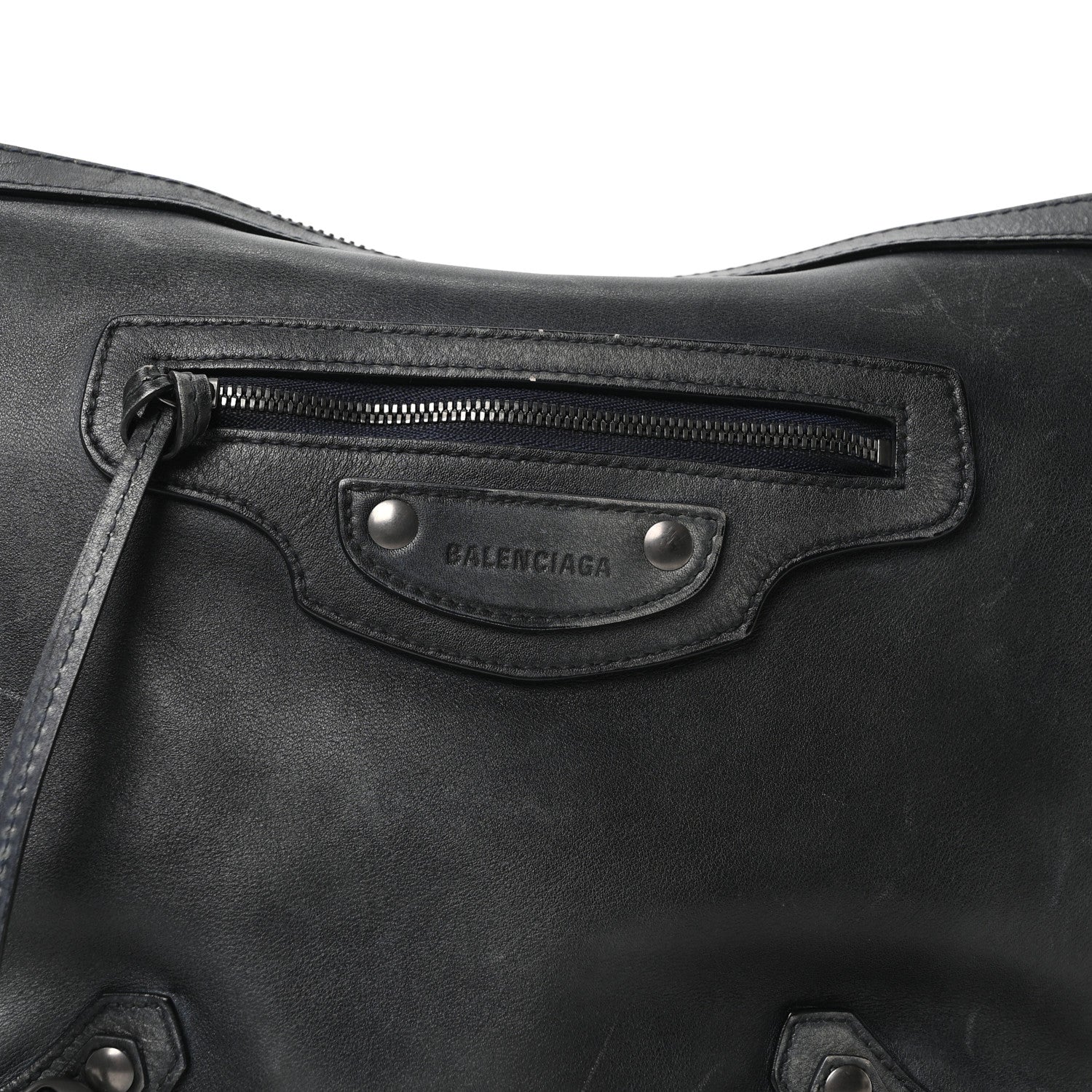Balenciaga Used Calfskin Silver Hardware Small Neo Classic City Navy 8 of 10