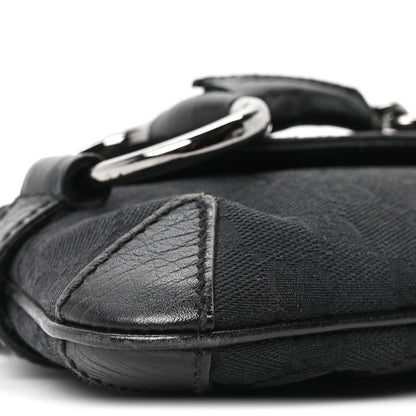 Gucci Monogram Horsebit Chain Clutch Black 9 of 10