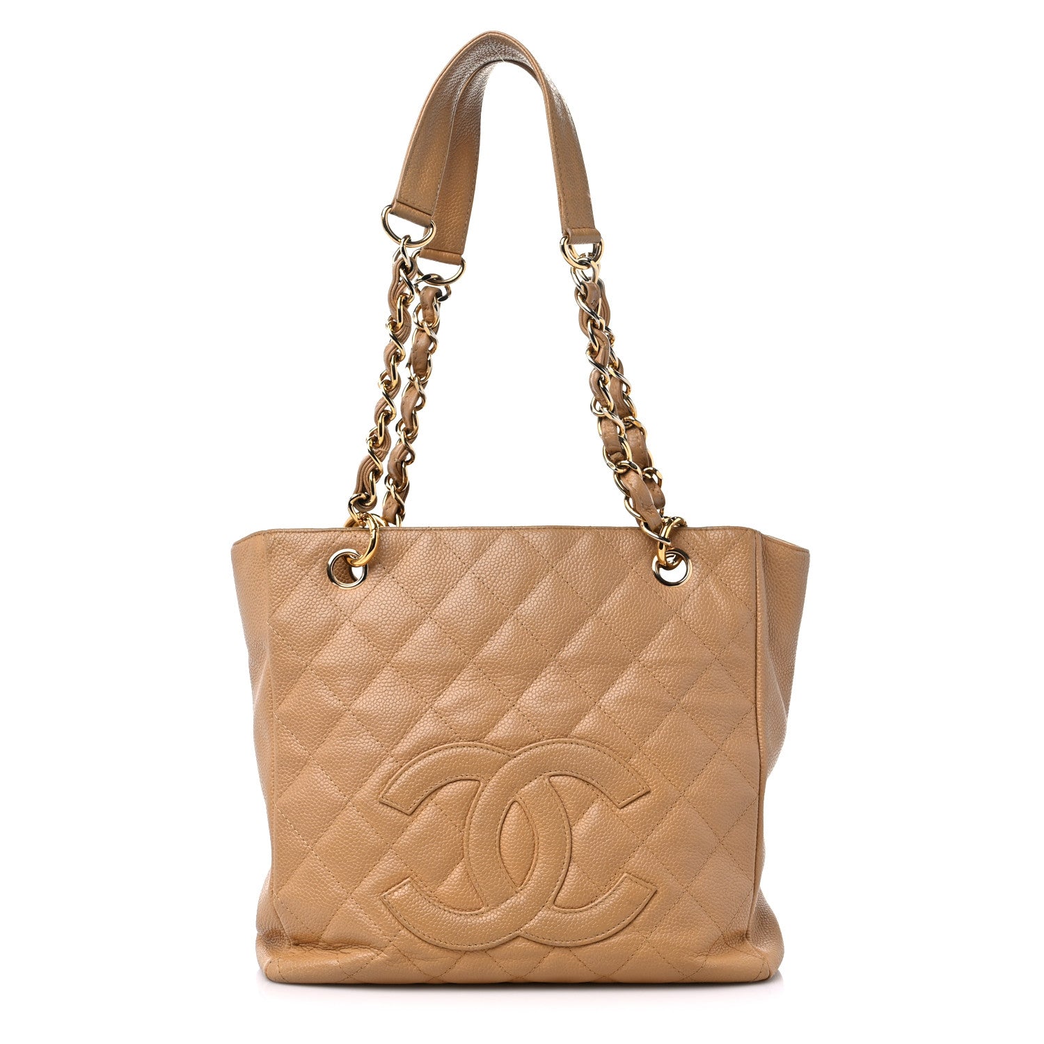Chanel Caviar Quilted Petit Shopping Tote PST Beige 1 of 21