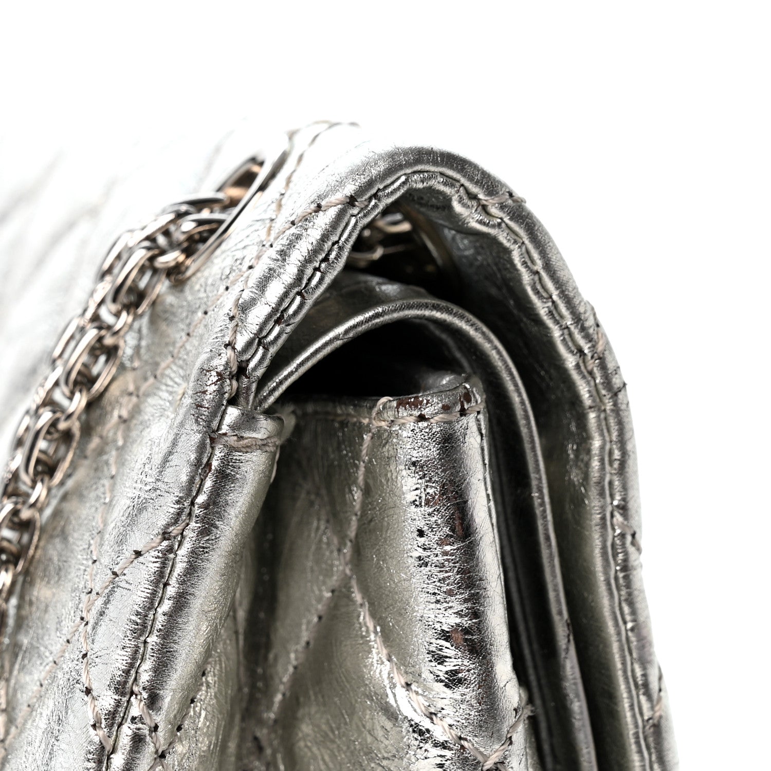 Chanel Metallic Aged Calfskin Quilted 2.55 Reissue 226 Flap Silver 12 of 13
