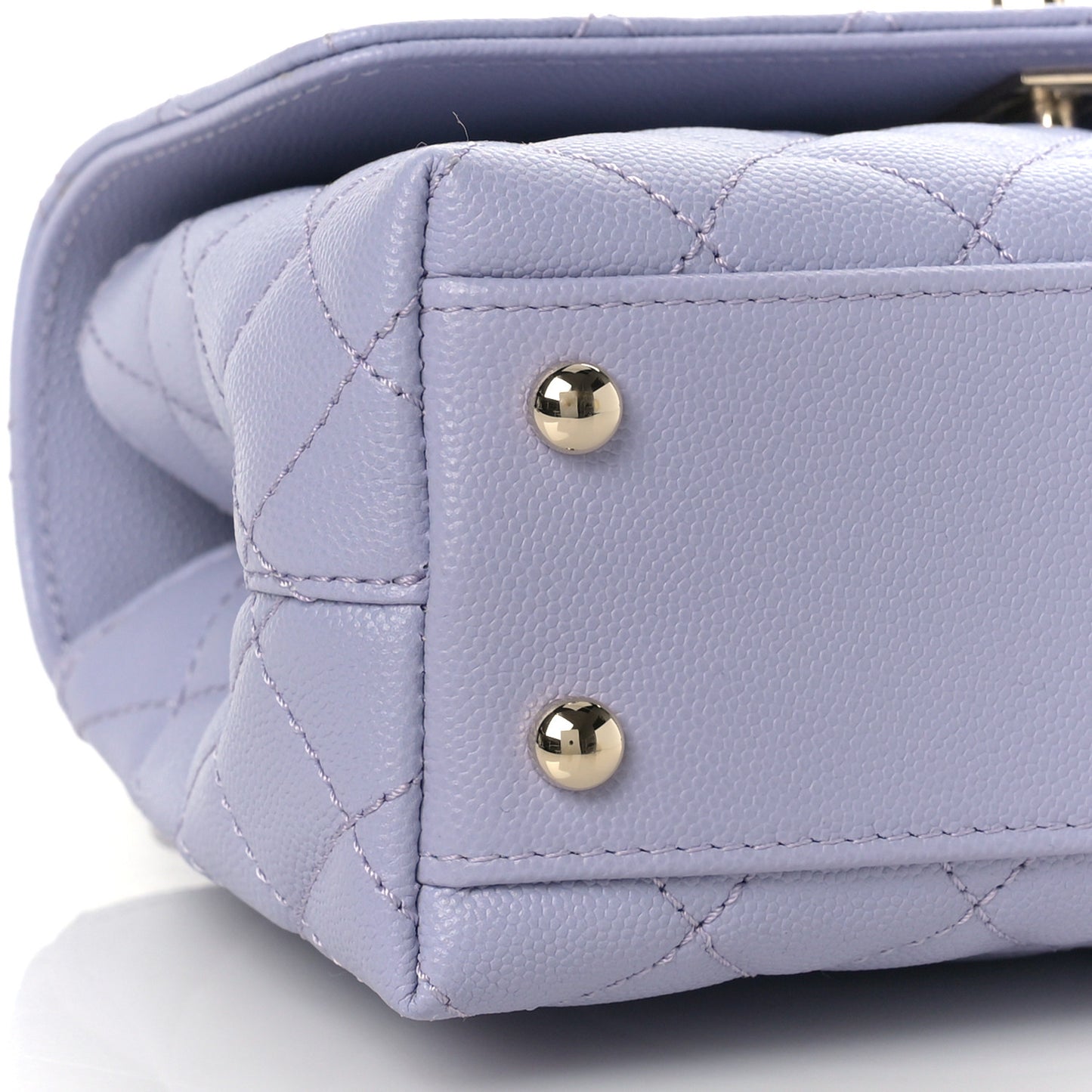 Caviar Quilted Mini Coco Handle Flap Light Purple