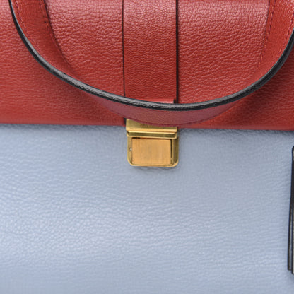 Miu Miu Goatskin Madras Top Handle Bag Rosso Cielo 8 of 10