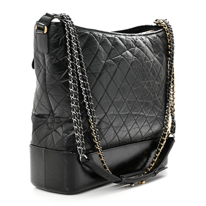 Chanel Aged Calfskin Quilted Maxi Gabrielle Hobo Black 3 of 15