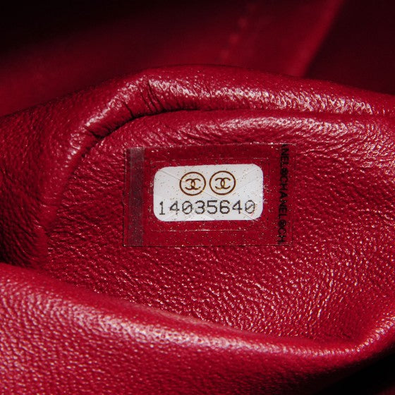 Chanel Caviar Jumbo Single Flap Dark Red 16 of 16