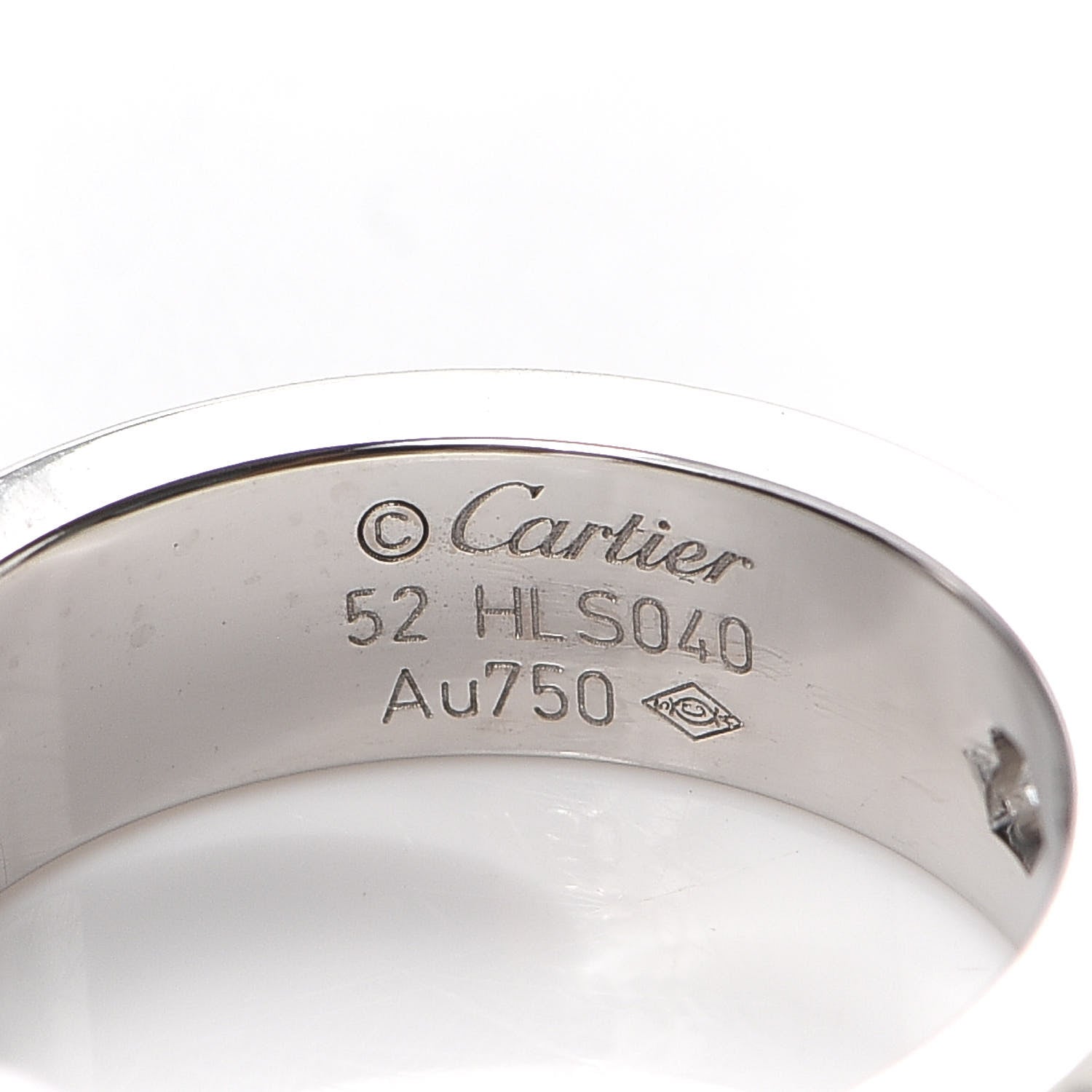 Cartier 18K White Gold 3 Diamond 5.5mm LOVE Ring 52 6 4 of 6