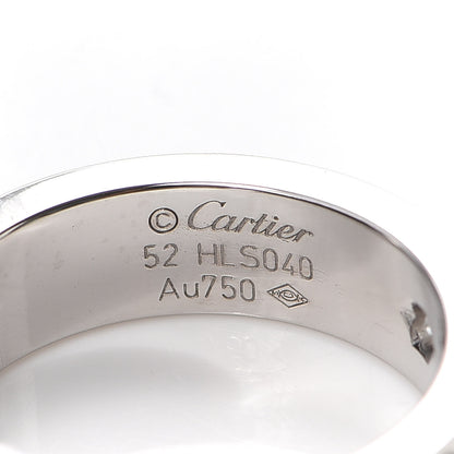 Cartier 18K White Gold 3 Diamond 5.5mm LOVE Ring 52 6 4 of 6