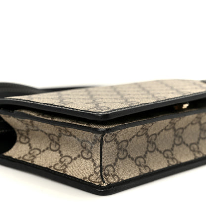 Gucci GG Emblem Monogram Wallet With Strap Beige Ebony Black 8 of 11