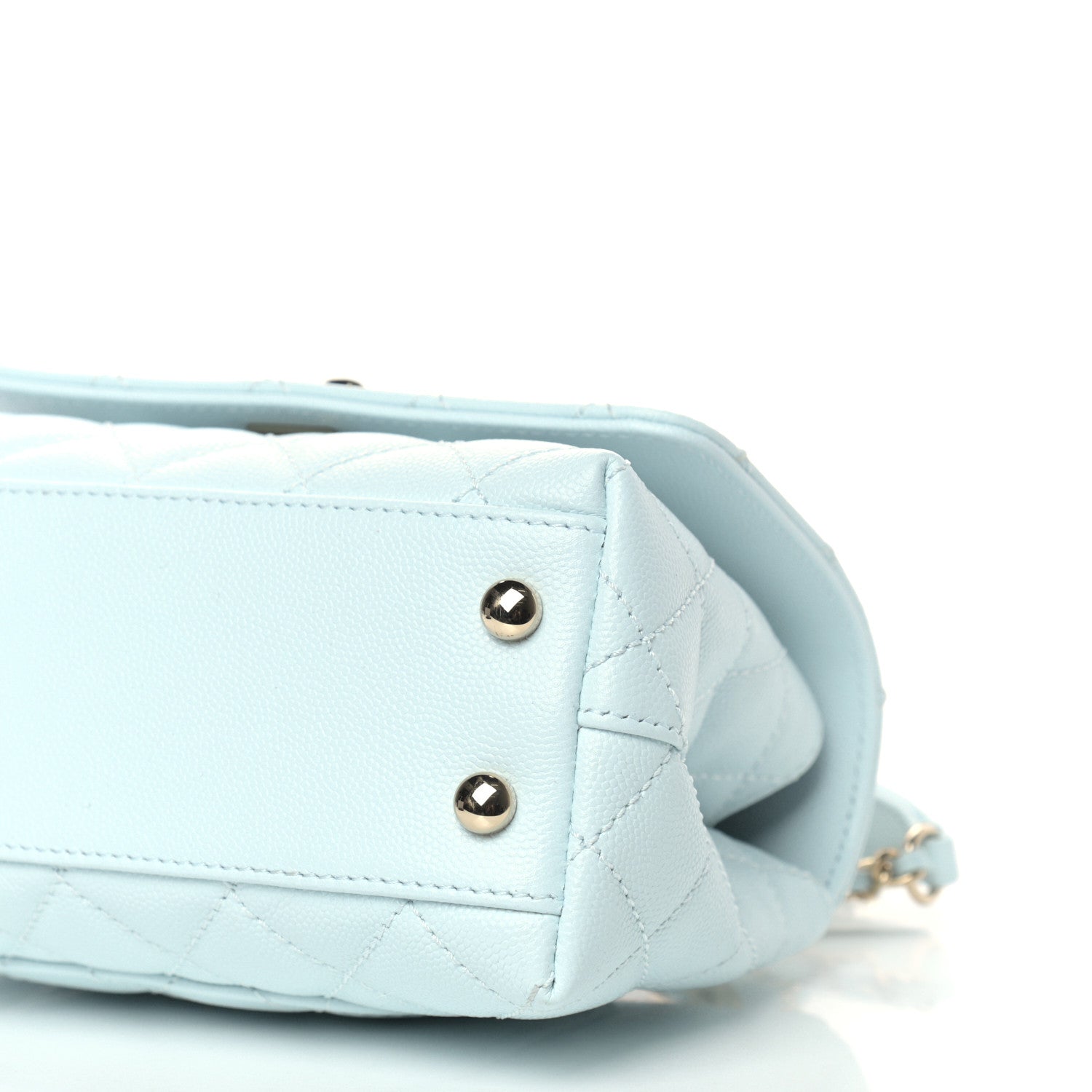 Chanel Caviar Quilted Extra Mini Coco Handle Flap Light Blue 9 of 9