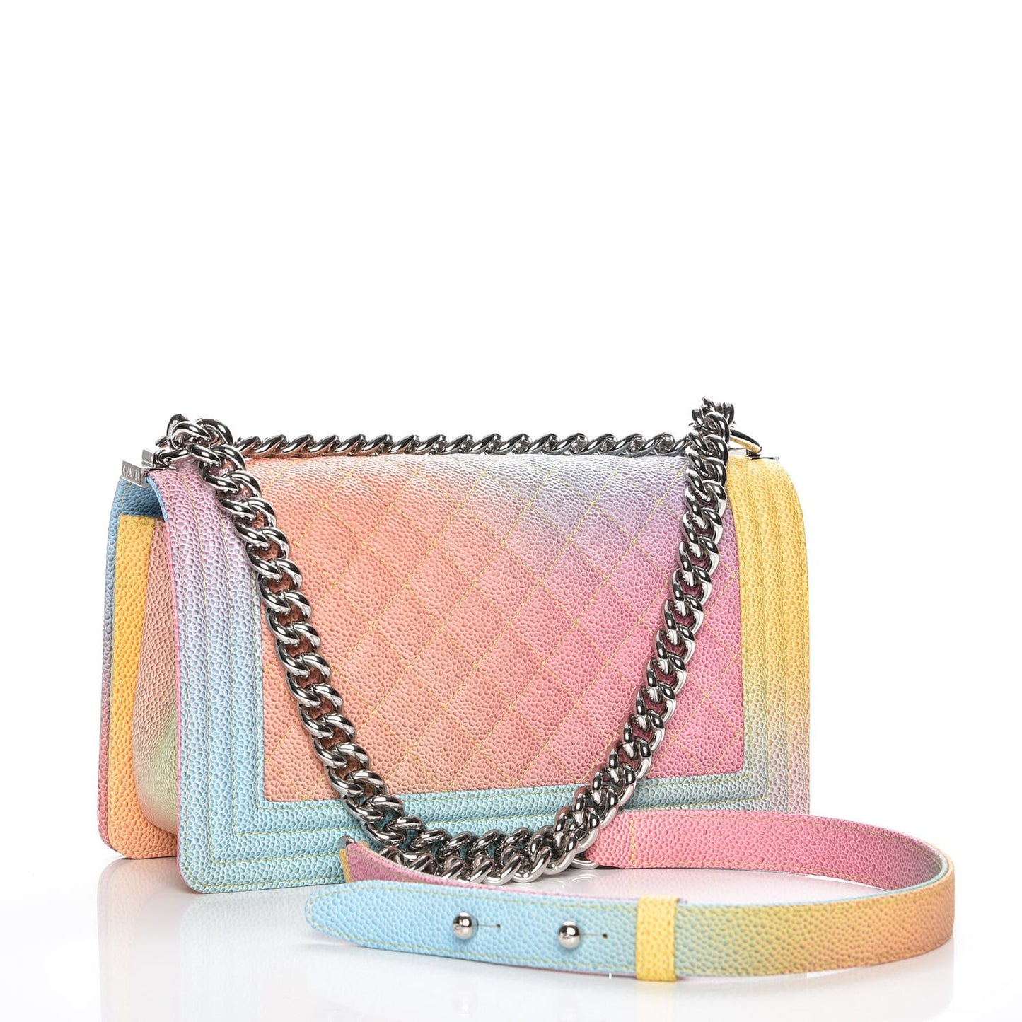 Caviar Quilted Medium Cuba Rainbow Boy Flap Multicolor