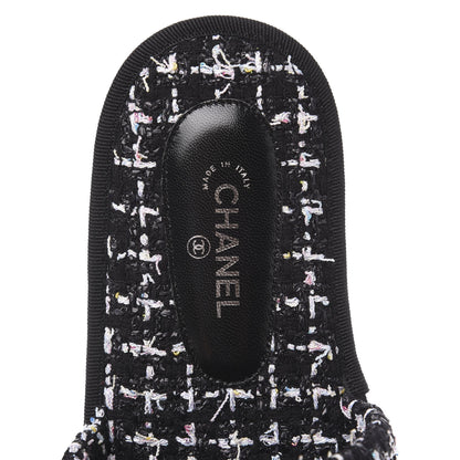 Chanel Tweed CC Flat Mules XS Black 5 of 6
