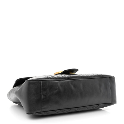 Gucci Calfskin Matelasse Large GG Marmont Shoulder Bag Black 4 of 10