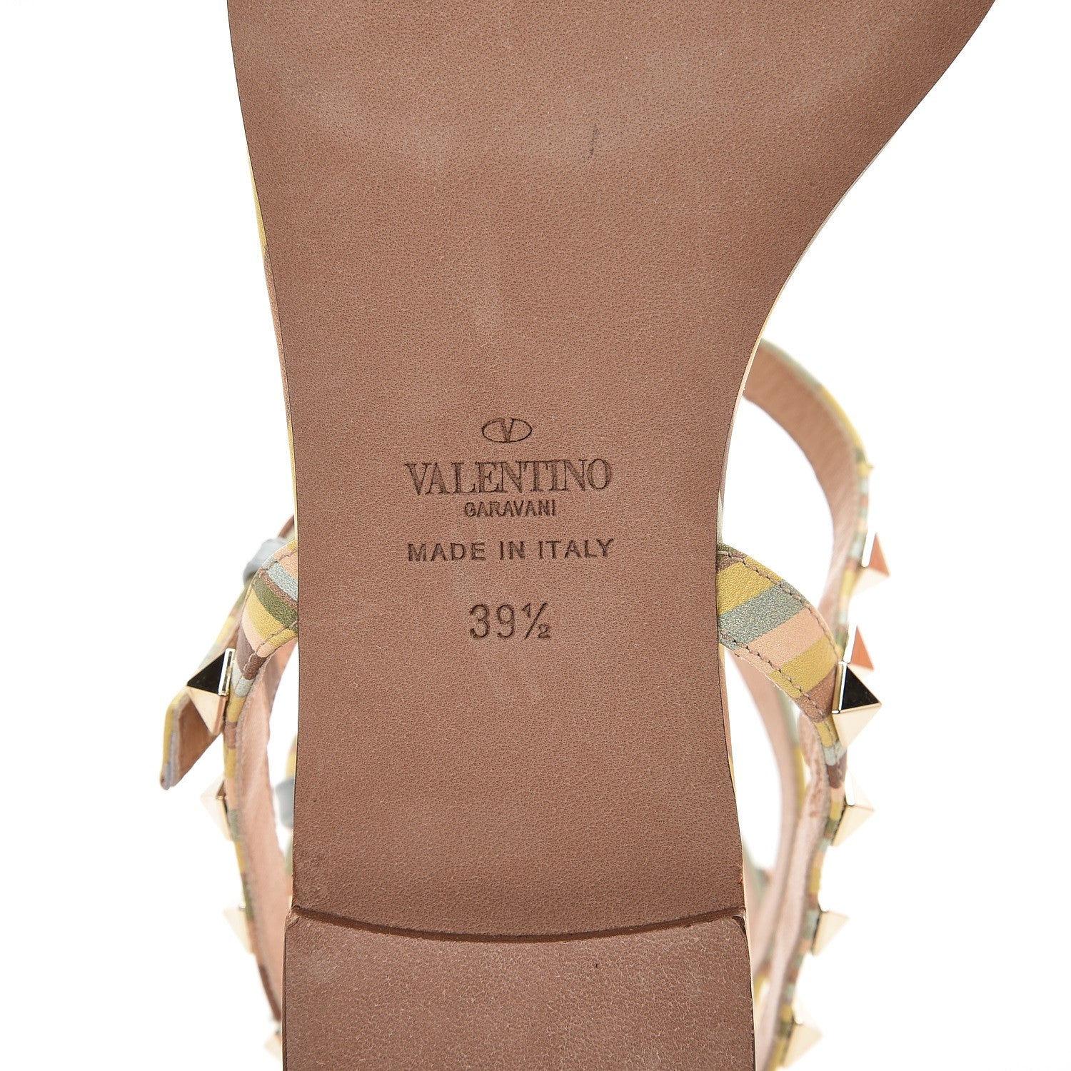 Valentino Garavani Calfskin Native Couture 1975 Rockstud Ankle Wrap Flat Thong Sandals 39.5 Multicolor 7 of 9
