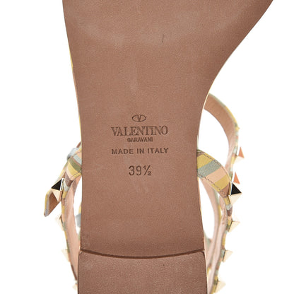 Valentino Garavani Calfskin Native Couture 1975 Rockstud Ankle Wrap Flat Thong Sandals 39.5 Multicolor 7 of 9