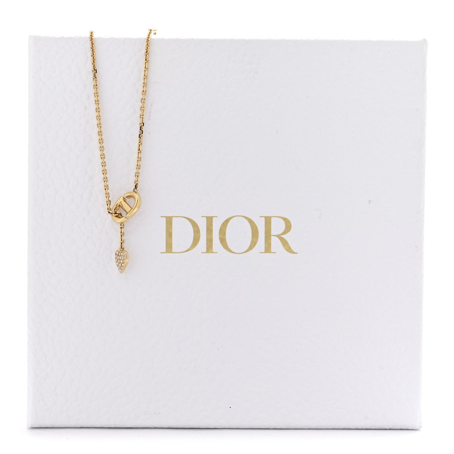 Crystal CD Heart Pendant Necklace Gold