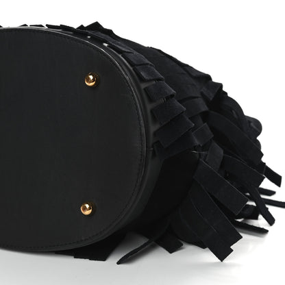 Burberry Prorsum Suede Fringe Bucket Bag Black 9 of 9