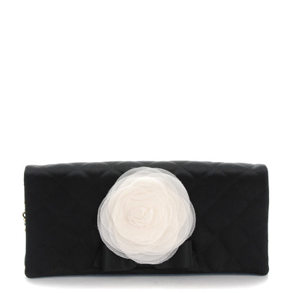 Chanel Nylon Quilted Camellia Flap Black 1 of 7