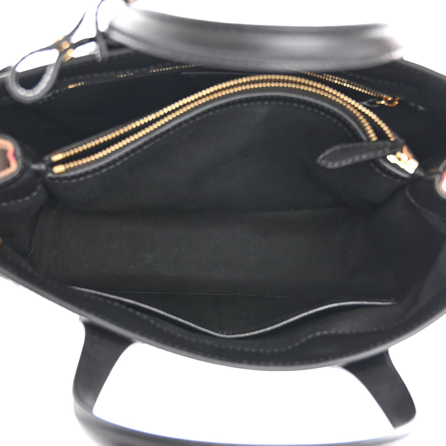 Burberry Grainy Calfskin House Check Medium Banner Tote Black 6 of 13