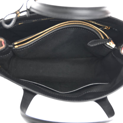 Burberry Grainy Calfskin House Check Medium Banner Tote Black 6 of 13