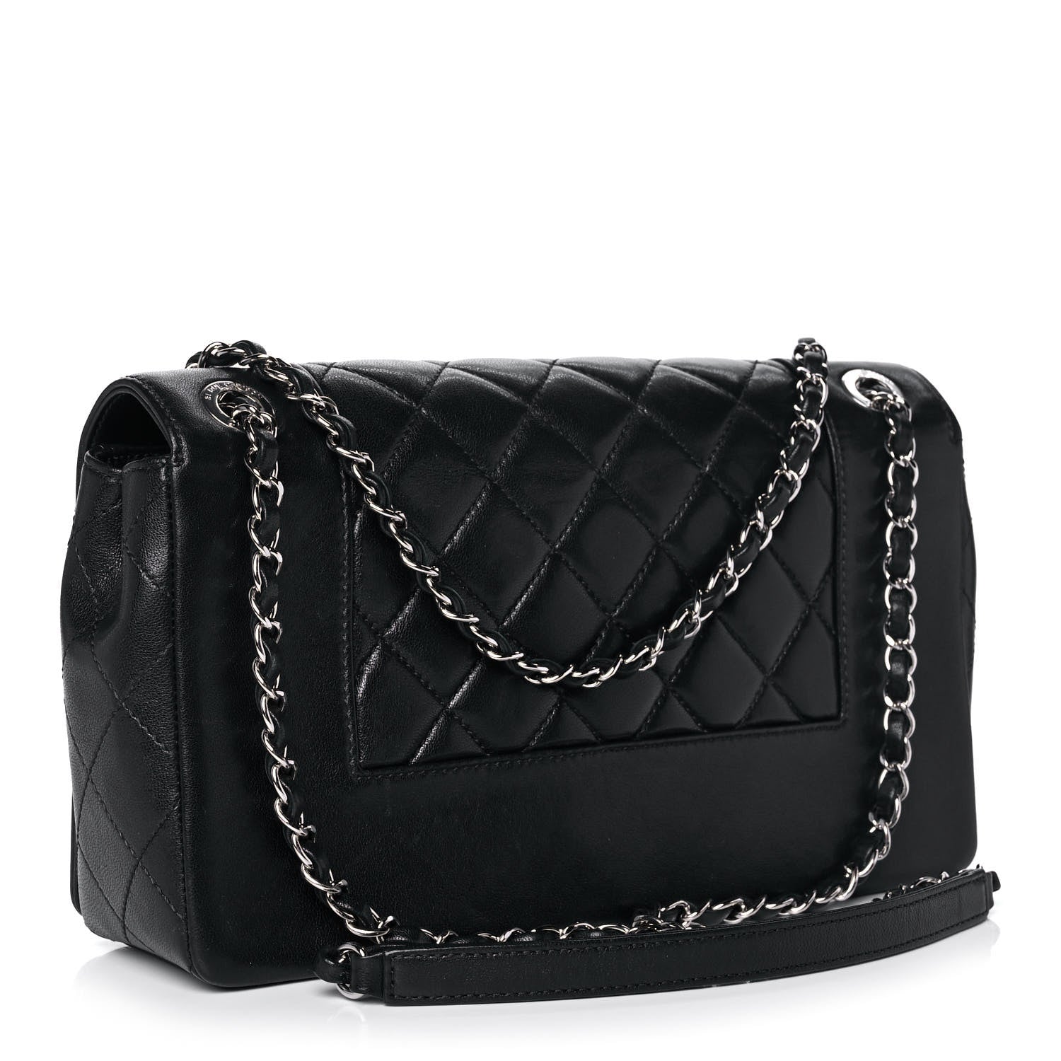 Chanel Sheepskin Quilted Vintage Mademoiselle Flap Black 2 of 14