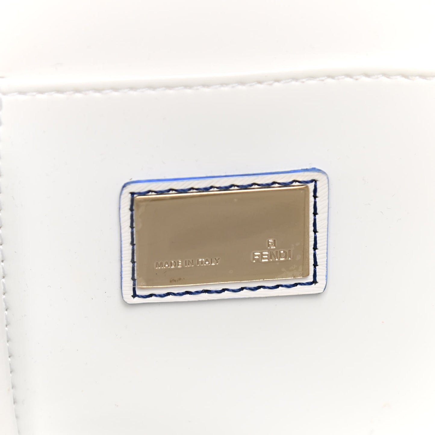 Calfskin Canvas Basket Sea Medium Tote White Blue