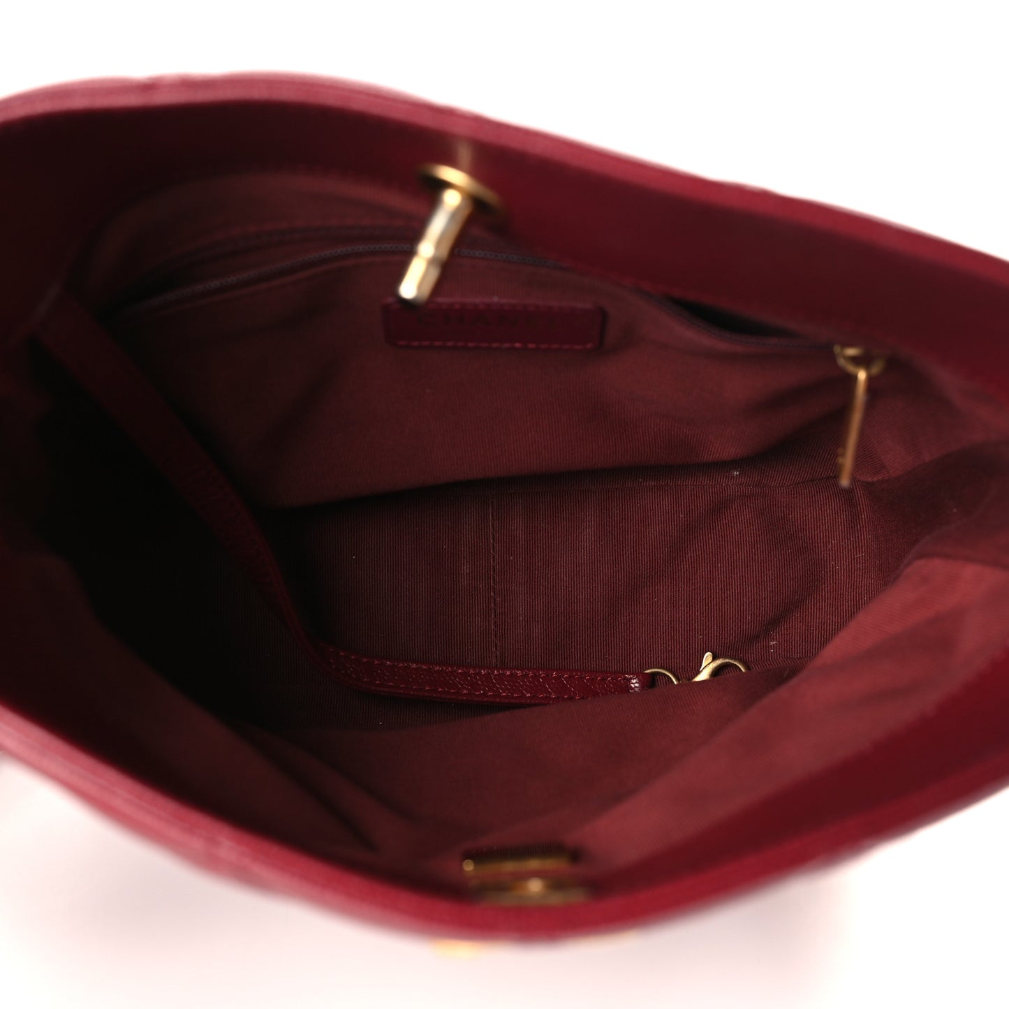 Caviar Quilted Twist Your Buttons Hobo Burgundy