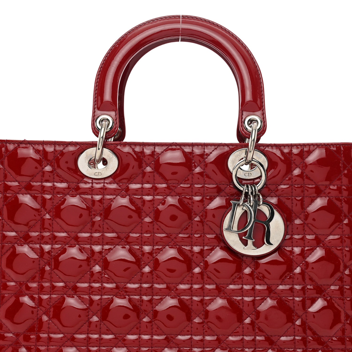 Christian Dior Patent Cannage Large Lady Dior Red 5 of 10