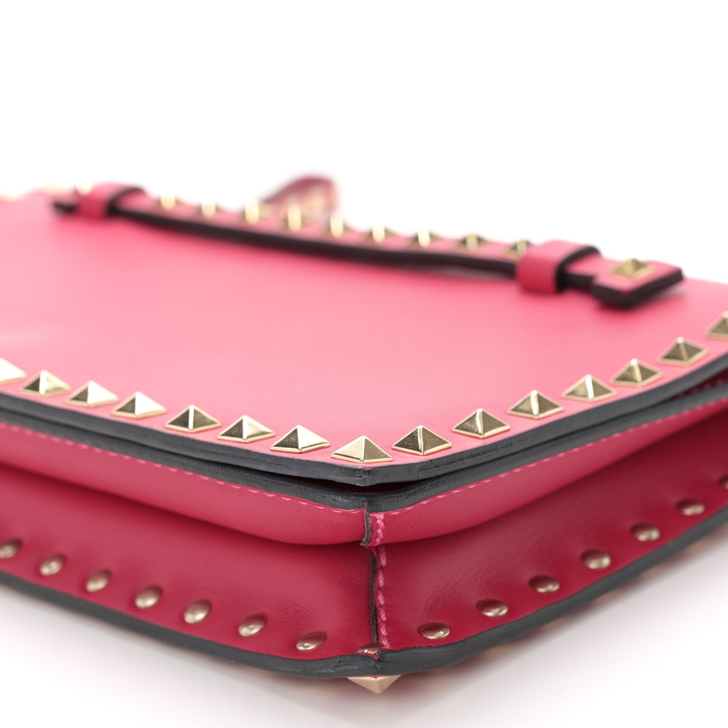 Nappa Rockstud Wristlet Clutch Fuxia