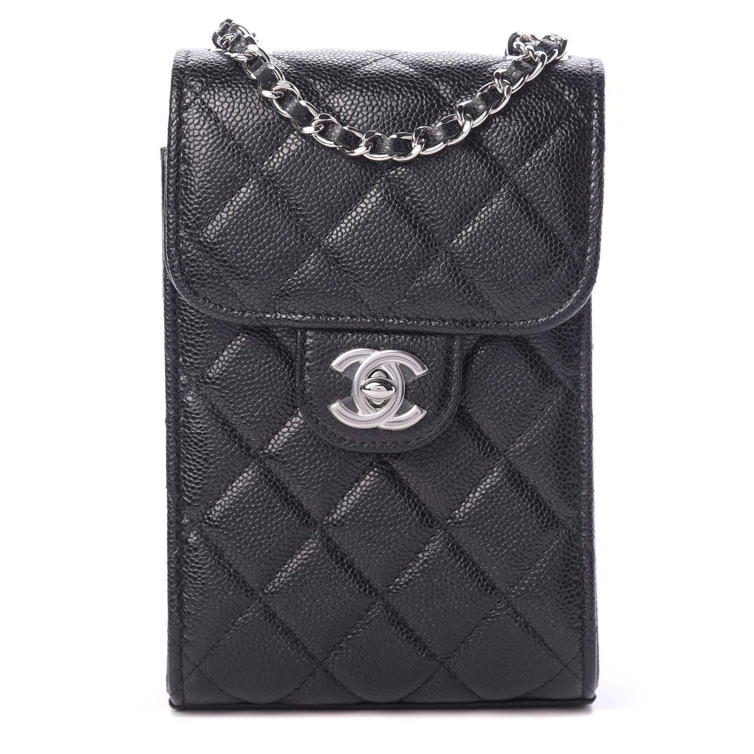 Chanel Caviar Quilted Classic Phone Holder Black 1 of 12