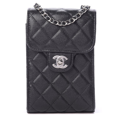 Chanel Caviar Quilted Classic Phone Holder Black 1 of 12