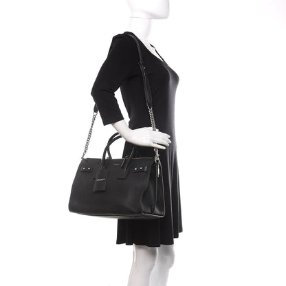 Saint Laurent Grained Calfskin Small Supple Sac De Jour Duffle Black 2 of 9