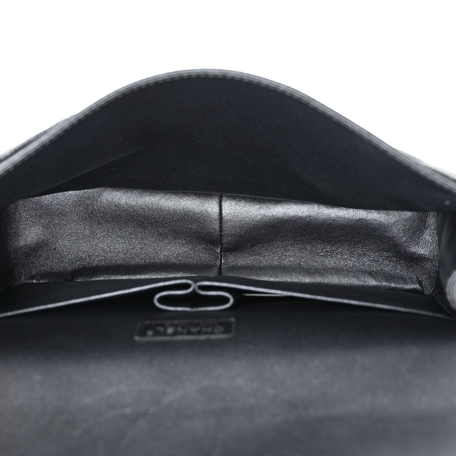 Chanel Metallic Caviar Quilted Maxi Double Flap Charcoal 5 of 10