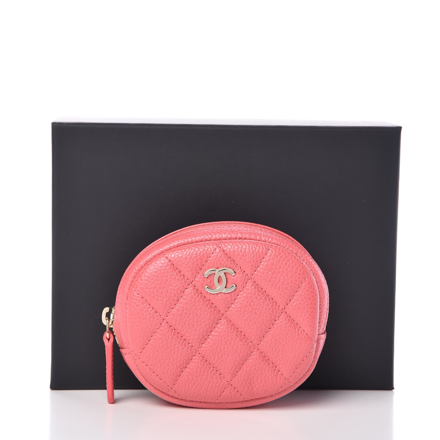 Chanel Iridescent Caviar Quilted Zip Around Classic Coin Purse Pink 8 of 8