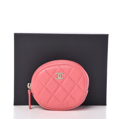 Chanel Iridescent Caviar Quilted Zip Around Classic Coin Purse Pink 8 of 8
