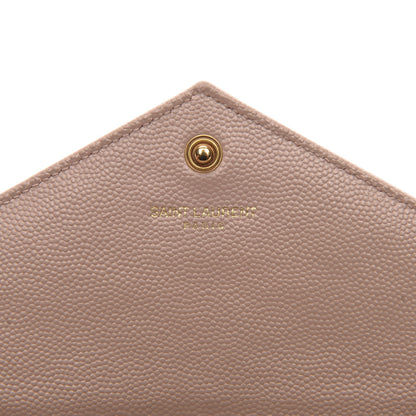 Saint Laurent Grain De Poudre Matelasse Chevron Monogram Envelope Chain Wallet Pale Pink 11 of 11