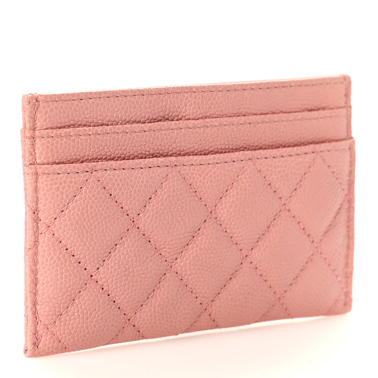 Caviar Quilted Boy Card Holder Light Pink