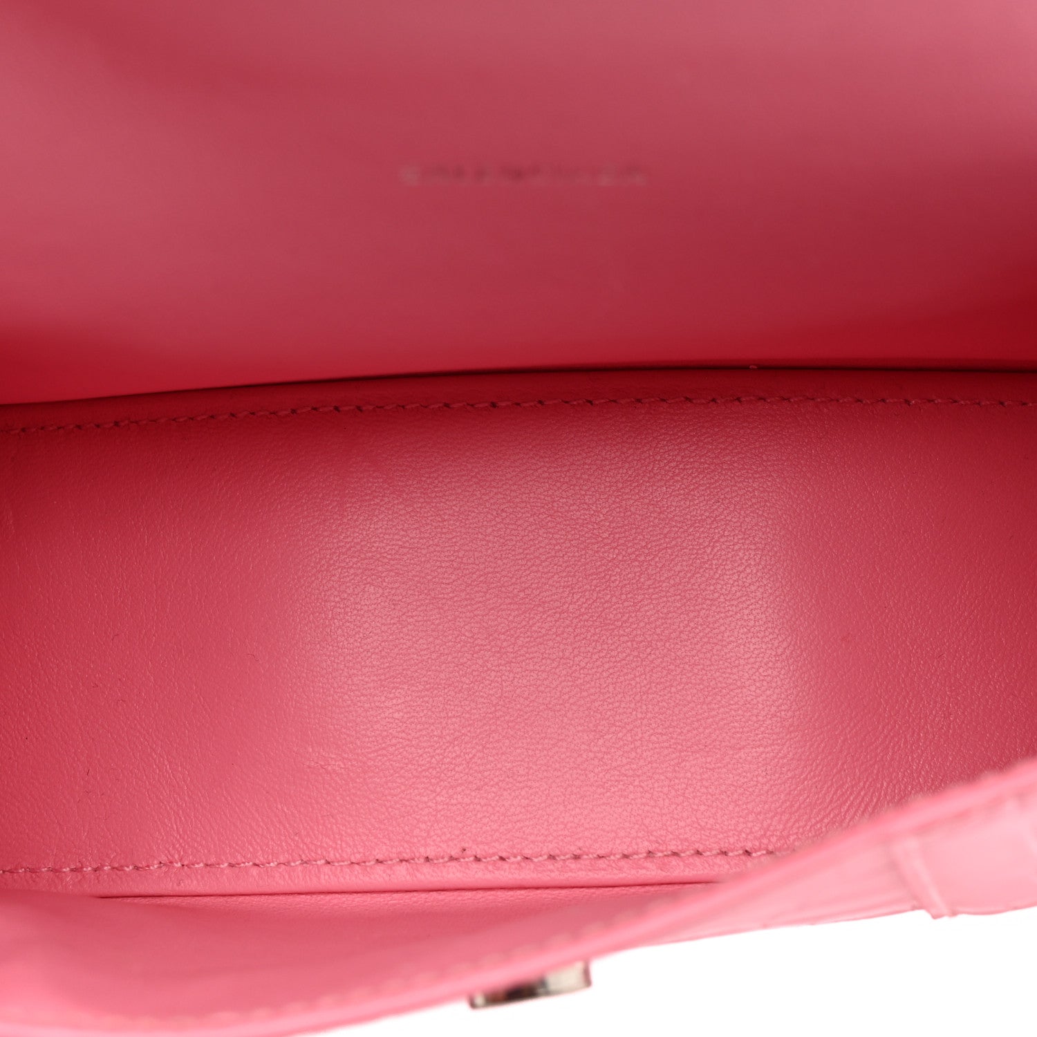 Balenciaga Shiny Calfskin Crocodile Embossed Hourglass Top Handle Bag XS Sweet Pink 5 of 14