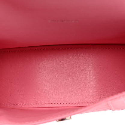 Balenciaga Shiny Calfskin Crocodile Embossed Hourglass Top Handle Bag XS Sweet Pink 5 of 14