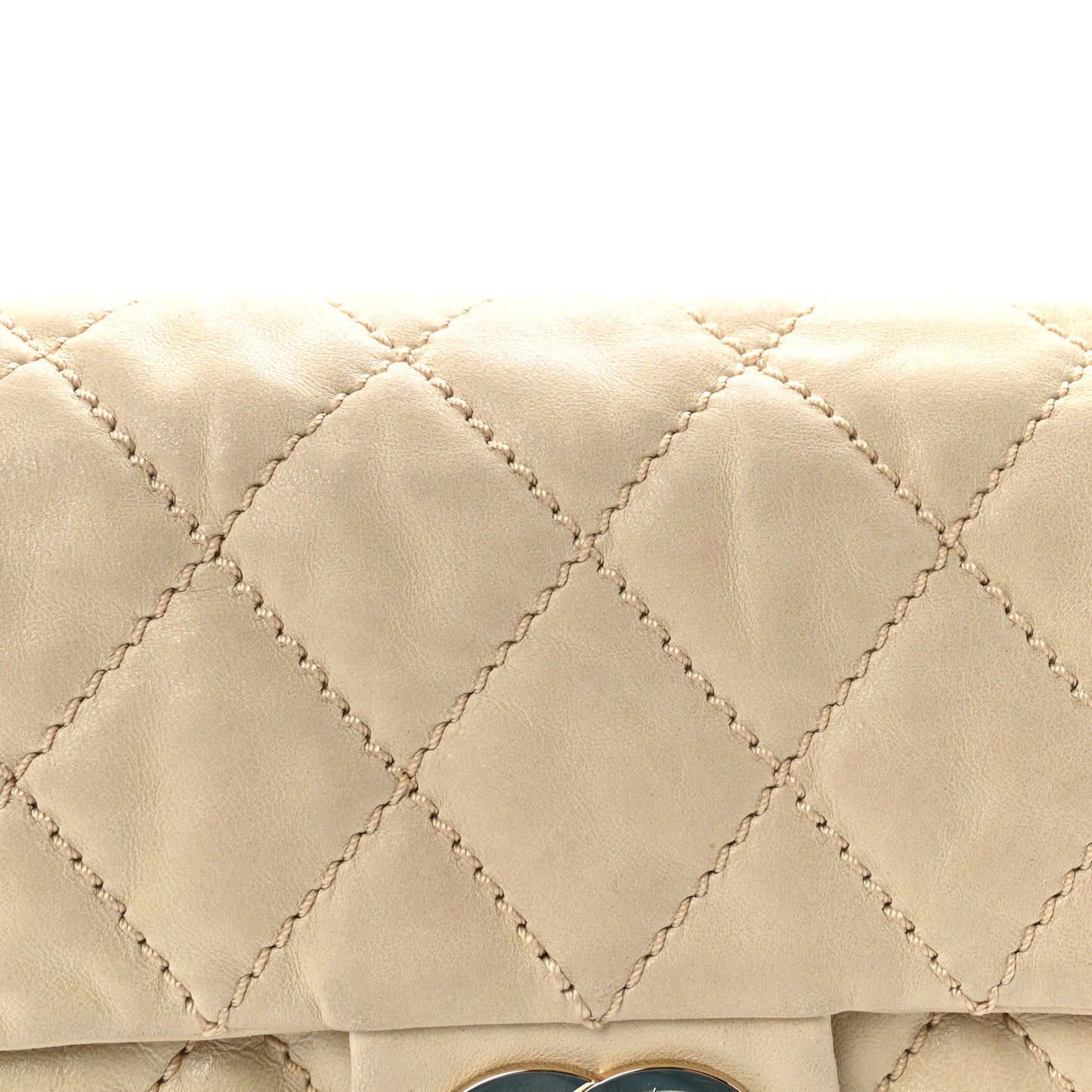 Lambskin Small Lady Braid Flap Light Beige