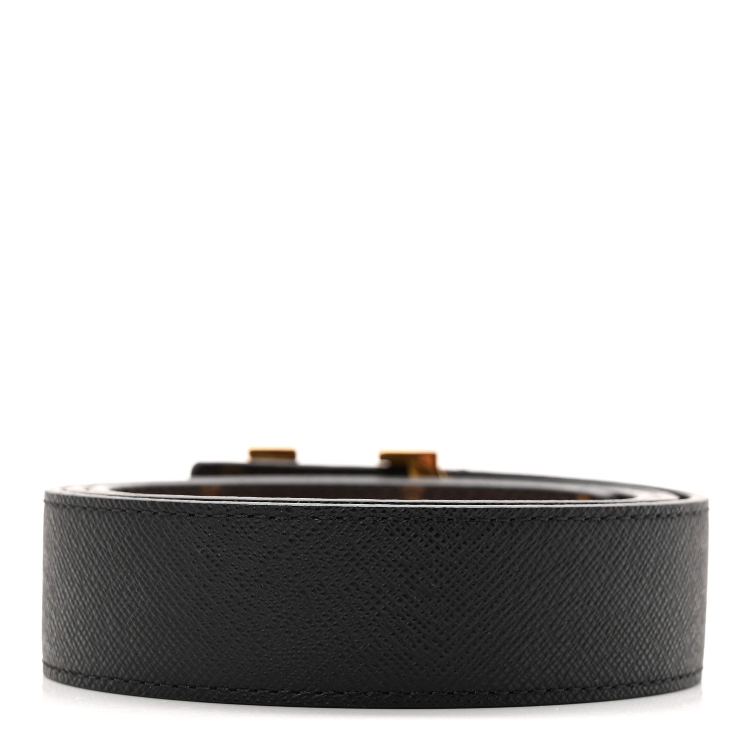 Louis Vuitton Calfskin Monogram 30mm LV Initiales Reversible Belt 85 34 Black 3 of 7