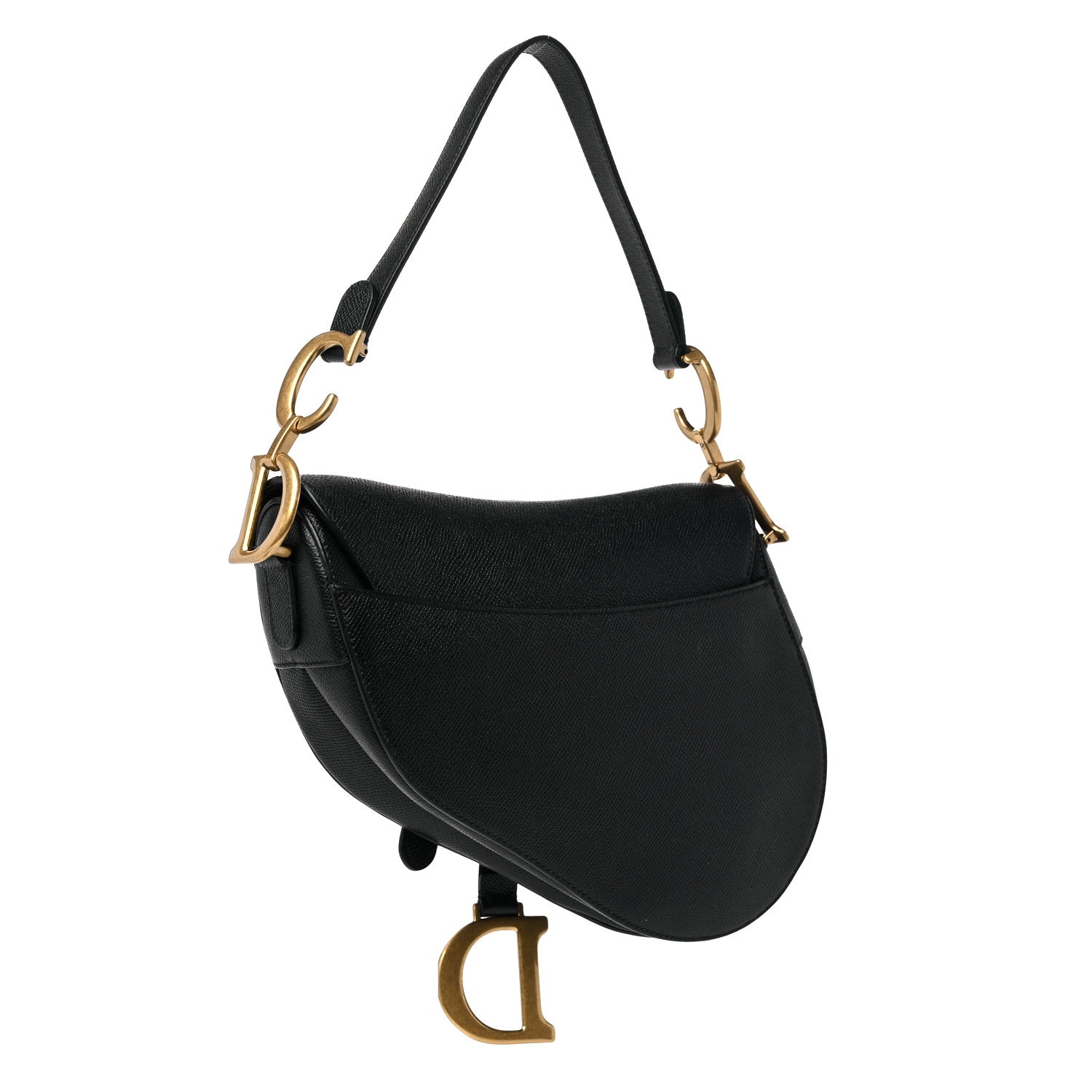Christian Dior Grained Calfskin Saddle Bag Black 3 of 11