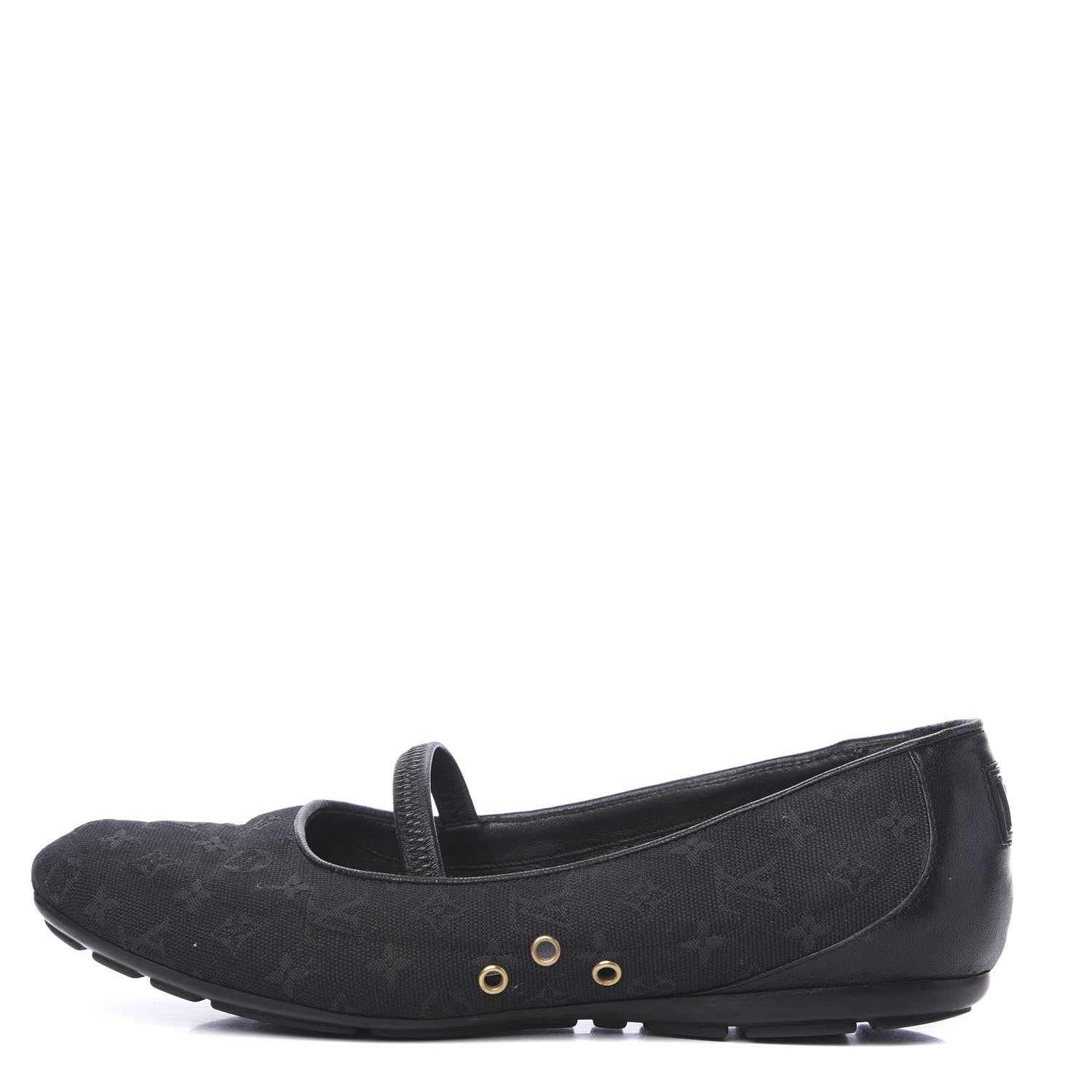 Louis Vuitton Canvas Monogram Flats 37.5 Black 1 of 9