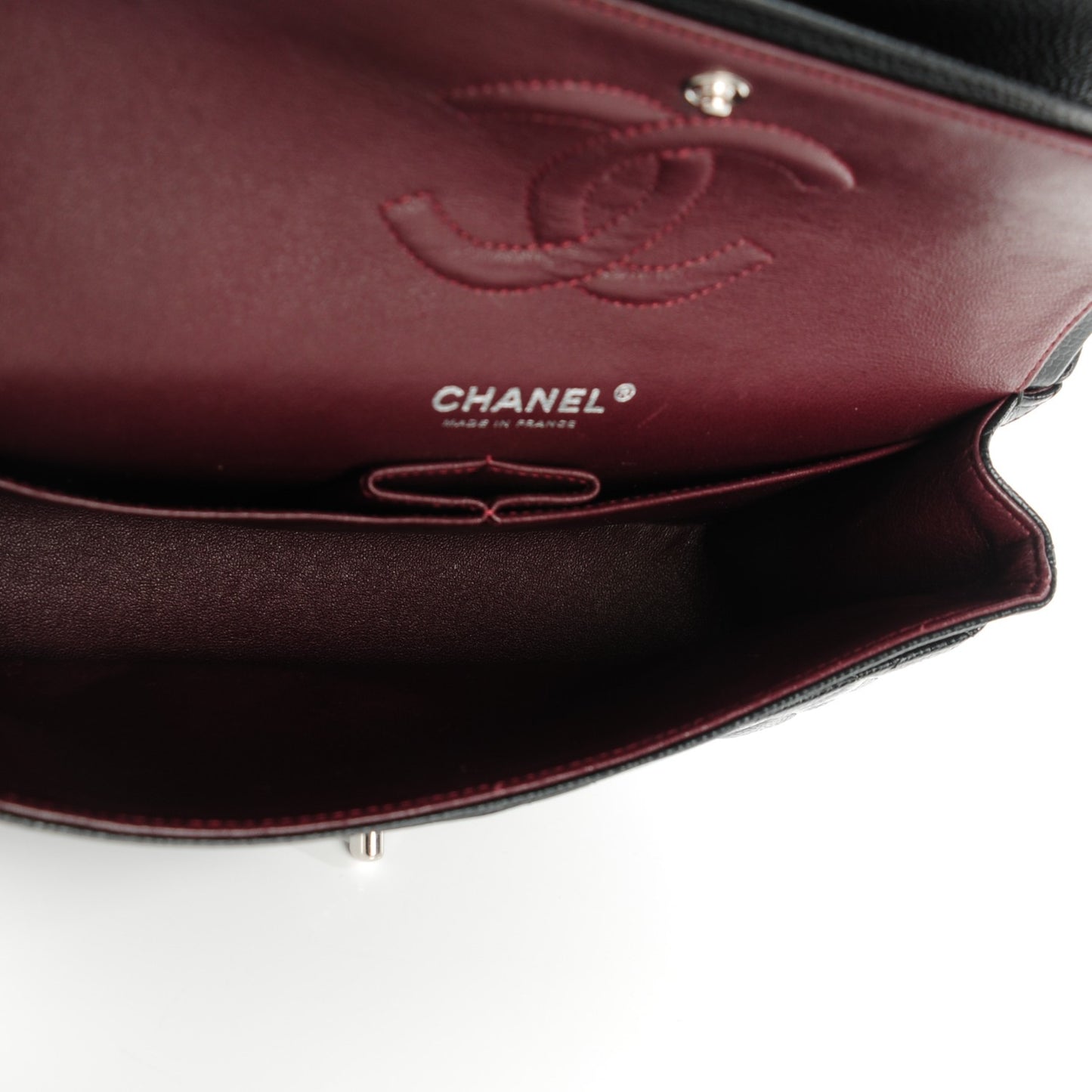 Caviar Quilted Medium Double Flap Black