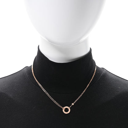 Cartier 18K Pink Gold 2 Diamond LOVE Necklace 2 of 5
