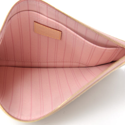 Louis Vuitton Damier Azur Neverfull MM GM Pochette Rose Ballerine 5 of 6